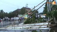 [VIDEO] Hujan Disertai Angin Kencang Tumbangkan Pohon dan Baliho