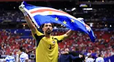Air mata kiper Tanjung Verde, Vozinha tak terbendung setelah tampil gemilang saat melawan Spanyol dalam laga Grup H Piala Dunia 2026, Selasa (16/06/2026) dini hari WIB. (AFP/Getty Images/Buda Mendes)