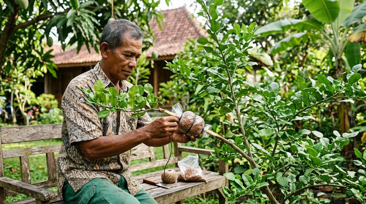 Cara Memperbanyak Daun Jeruk Purut (AI Generated)