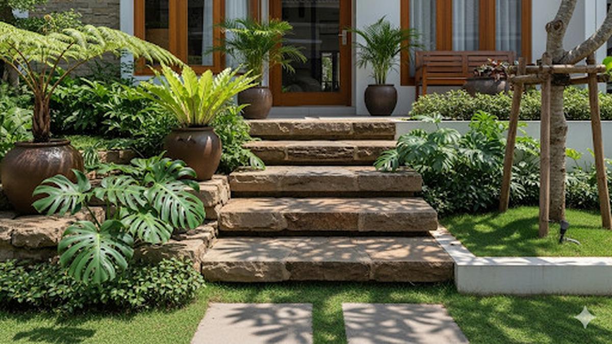 10 Inspirasi Teras Rumah Modern Pakai Batu Alam, Cocok untuk Iklim Tropis Indonesia