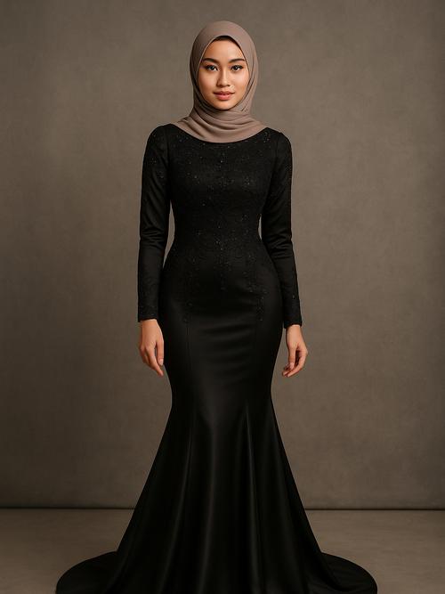 13 Model Gamis Hitam Mewah untuk Pesta, Tampilan Elegan dan Anggun di 2025