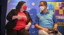 VP of Content Vidio Eva Stephanie Kurnia dan Executive Vice President Komunikasi Korporat dan CSR PLN, Agung Murdifi saat konferensi pers Proliga 2022 di Jakarta, Selasa (21/12/2021). kompetisi Proliga akan berlangsung pada 7 Januari hingga 22 Maret 2022. (Liputan6.com/Faizal Fanani)