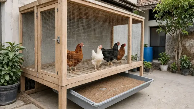 Desain Kandang Ayam di Pekarangan Sempit yang Tidak Bau dan Tetap Rapi (AI Generated)