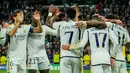 Rodrygo kemudian mencetak gol ketiga Real Madrid di menit ke-61. (AP Photo/Jose Breton)