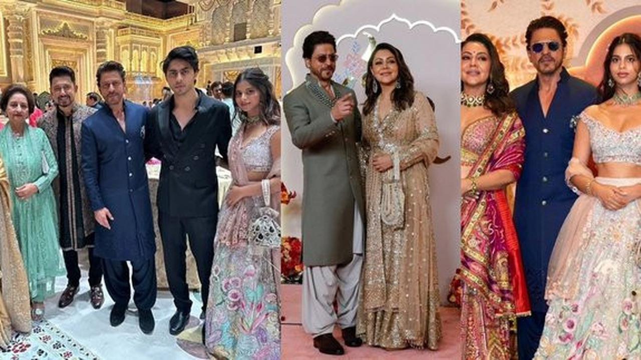 Potret Keluarga Shahrukh Khan Hadiri Pernikahan Anant Ambani, Dapat Jam Tangan Mewah Rp3,8 Miliar