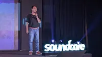 Forrest Xu, Indonesia Soundcore GTM Head di acara peluncuran "Boost Your Passion, Always On", di Jakarta, Selasa (27/3/2024). (Liputan6.com/ Yuslianson)