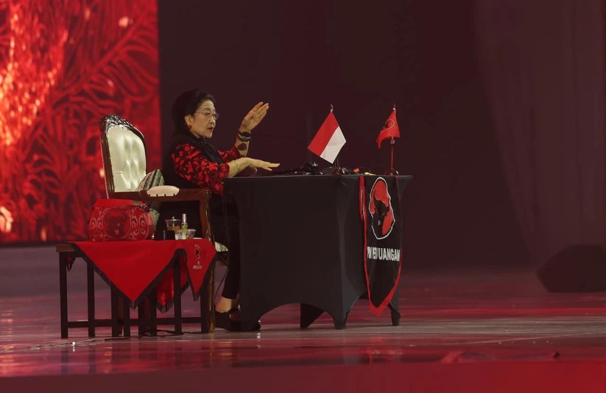 Ketum PDIP Megawati Soekarnoputri di penutupan rakernas