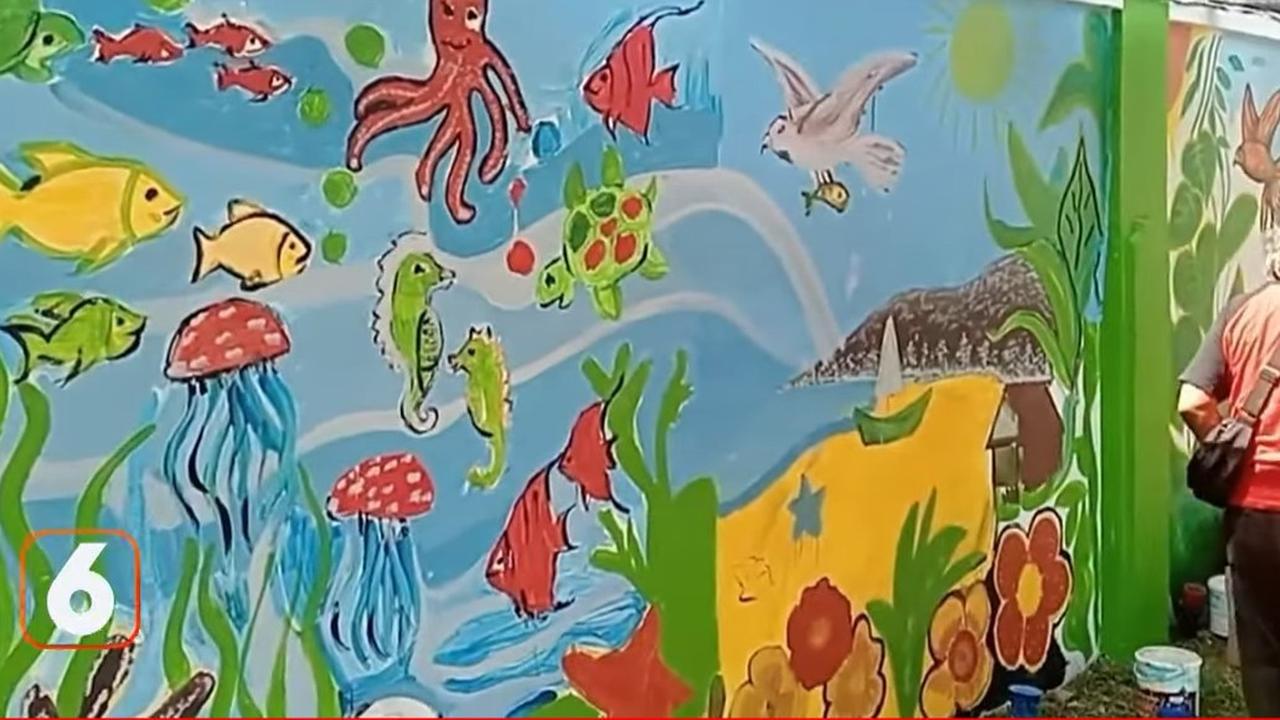 Jalani Rehabilitasi dengan Melukis di Tembok, Ini Potret Hasil Karya Lukis para Pasien Gangguan Jiwa di Semarang