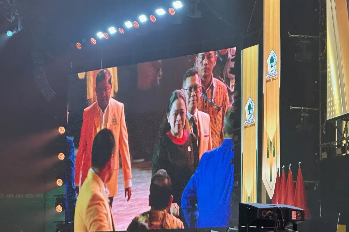 Ketua DPR RI Puan Maharani menghadiri acara puncak Hari Ulang Tahun (HUT) ke-60 Partai Golkar di Sentul, Bogor, Jawa Barat.