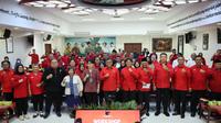 Ketua Umum DPP PDI Perjuangan (Ketum PDIP) Megawati Soekarnoputri menyampaikan pesan untuk kader PDIP. (Liputan6.com/Delvira Hutabarat)