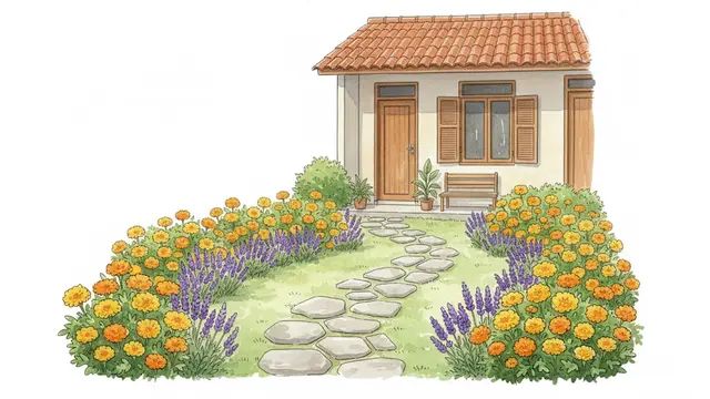 Kebun Bunga di Sepanjang Jalan Setapak (Gemini AI)