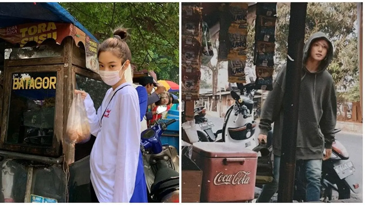 6 Potret Editan Idol Kpop Jajan di Pinggir Jalan, Cocok Jadi Warga Lokal
