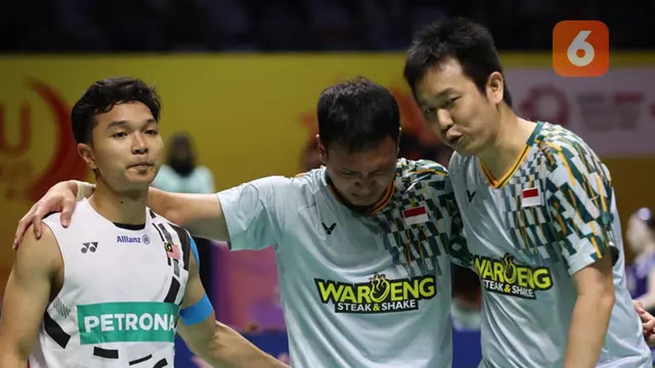 Foto: Momen Hendra Tegarkan Ahsan, Akhir Perjalanan The Daddies Terhenti di 16 Besar Indonesia Masters 2025