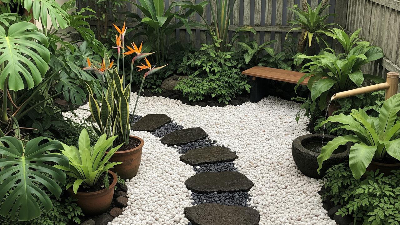 6 Taman Kering dengan Batu Koral Putih, Halaman Rumah Minimalis