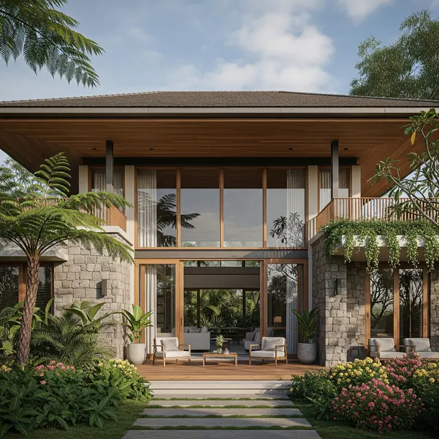 Tampak Depan Rumah Kampung Minimalis yang Bikin Hunian Terlihat Lebih Mewah (Image by Gemini AI)