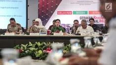 Menko PMK, Puan Maharani memimpin rapat tingkat menteri di Kementerian Koordinator Bidang Pembangunan Manusia dan Kebudayaan, Jakarta, Kamis (28/9). (Liputan6.com/Faizal Fanani)