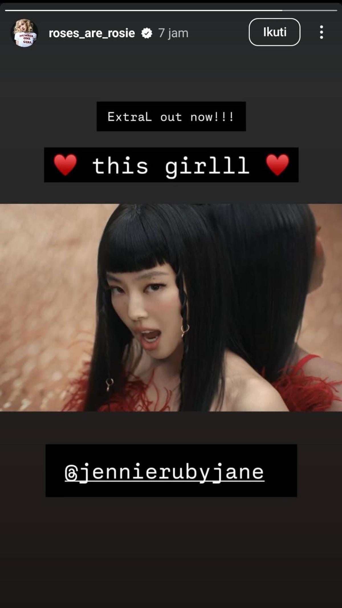 Rose Beri Dukungan untuk Jennie BLACKPINK Rilis Single Baru ExtraL Bareng Doechii
