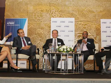 Suasana diskusi tantangan menuju Masyarakat ekonomi Asean (MEA) serta peluncuran laporan KPMG mengenai resiko menuju MEA di Hotel Kempinski Jakarta, Selasa (21/4/2015) . (Liputan6.com/Helmi Afandi)