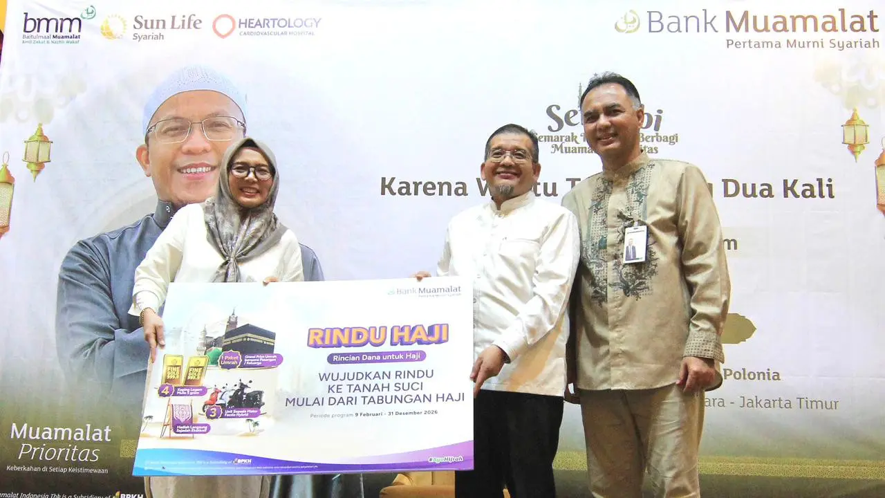 Bank Muamalat kembali menghadirkan Program Rindu Haji sebagai apresiasi bagi nasabah yang berkomitmen menabung untuk persiapan ibadah haji. (Dok Muamalat)