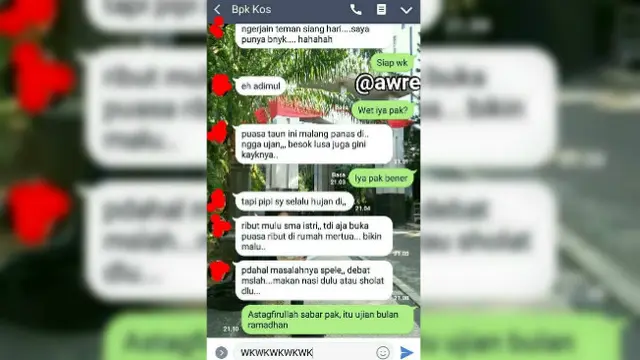 Bapak kos ini tak segan untuk menghubungi anak kosnya untuk sekadar bercanda.