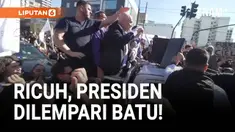 Presiden Argentina Javier Milei dilempari batu saat konvoi kampanyenya melintas di provinsi Buenos Aires, Rabu (27/8). Milei dilaporkan selamat tanpa luka, namun serangan itu memaksa acara kampanye dihentikan lebih awal.