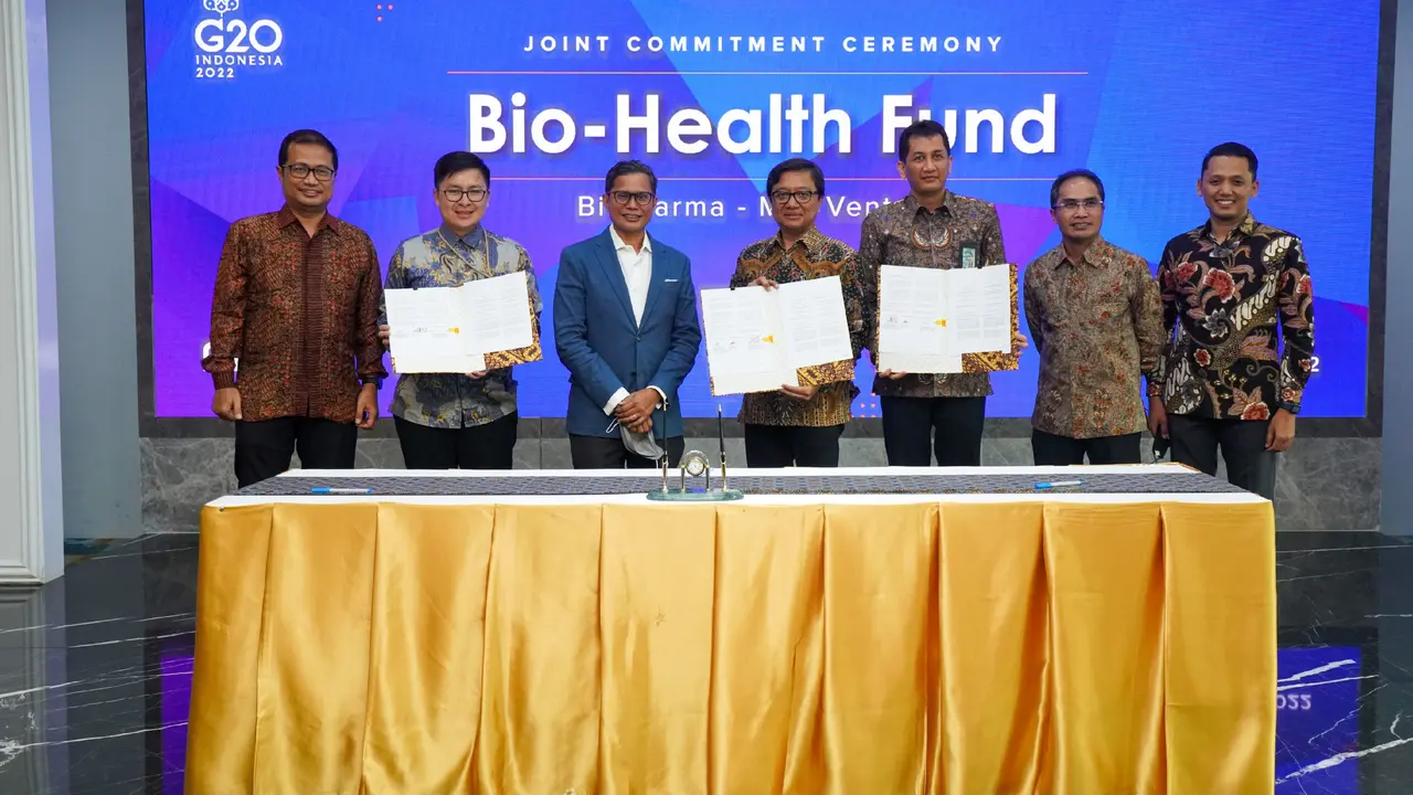Bio Farma dan MDI Ventures perusahaan modal milik PT Telkom meluncurkan lembaga investasi Bio-Health Fund. (Dok Bio Farma)