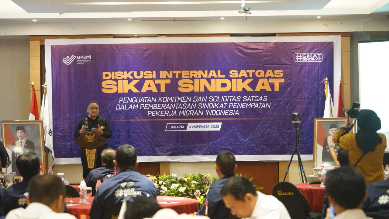 Kepala Badan Pelindungan Pekerja Migran Indonesia (BP2MI) Benny Rhamdani hadir dalam diskusi internal dengan tema 'Penguatan Komitmen dan Soliditas Satgas dalam Pemberantasan Sindikat Penempatan Pekerja Migran Indonesia'.