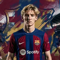 Ilustrasi Anthony Gordon, Barcelona. (Foto by Gemini AI)