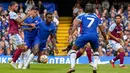 Chelsea menjamu Aston Villa di lanjutan Liga Inggris pekan keenam. Babak pertama tuntas dengan skor 0-0. (AP Photo/Alastair Grant)