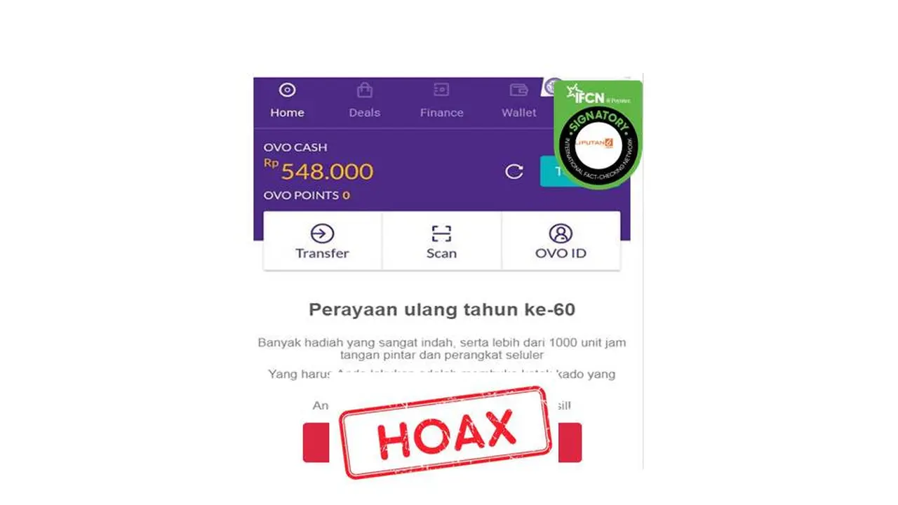 Cek Fakta OVO bagikan jam tangan