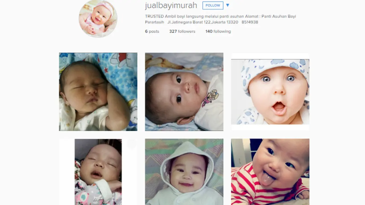 Heboh, Akun Instagram Jual Bayi Murah di Jakarta 