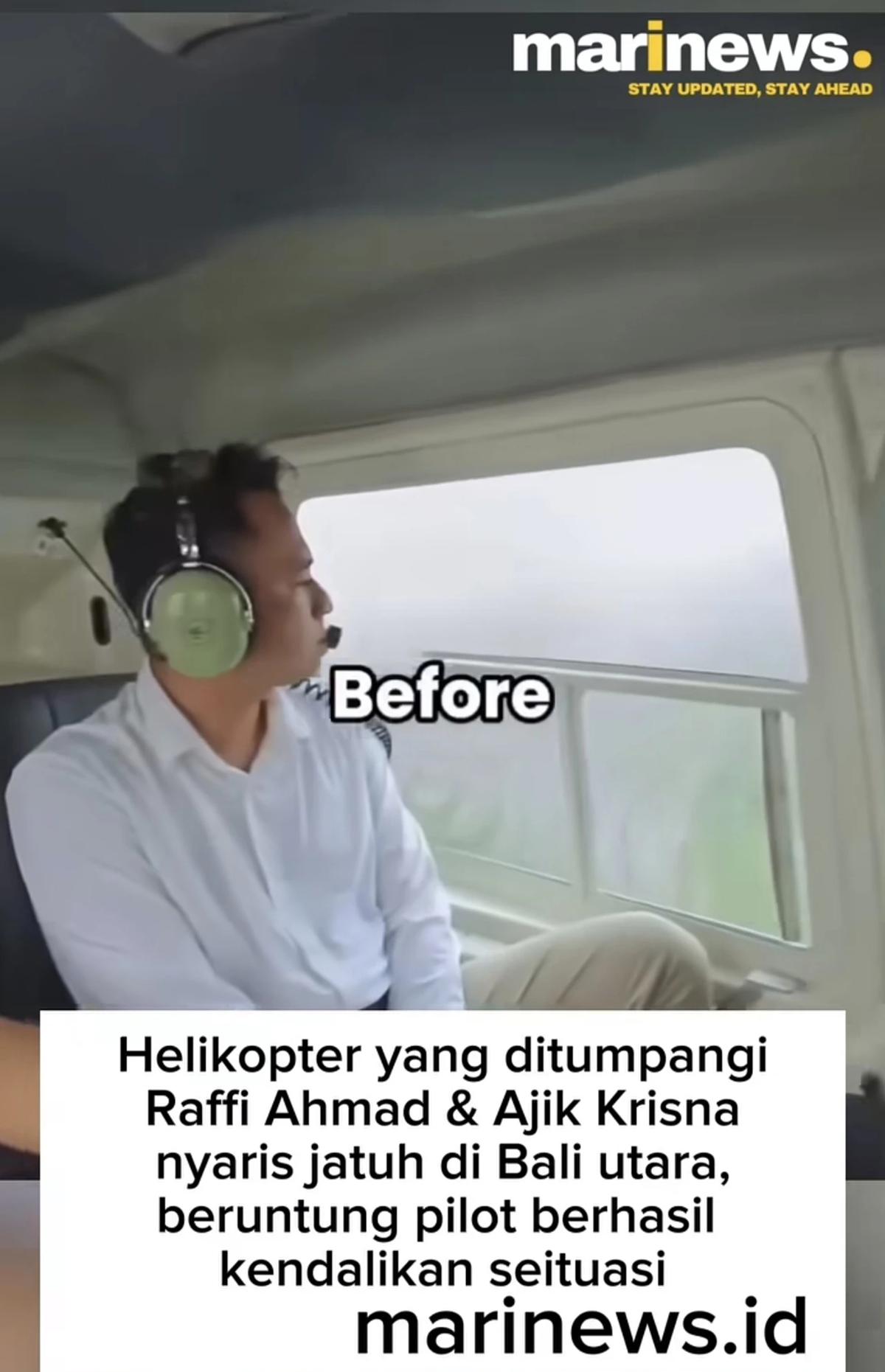 Video raffi ahmad naik helikopter nyari jatuh