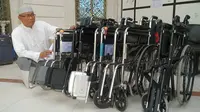 Kursi roda jemaah calon haji. (Liputan6.com/Wawan Isab Rubiyanto)