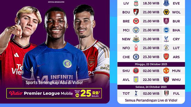 Jadwal dan Link Streaming Liga Inggris Week 9 di Vidio