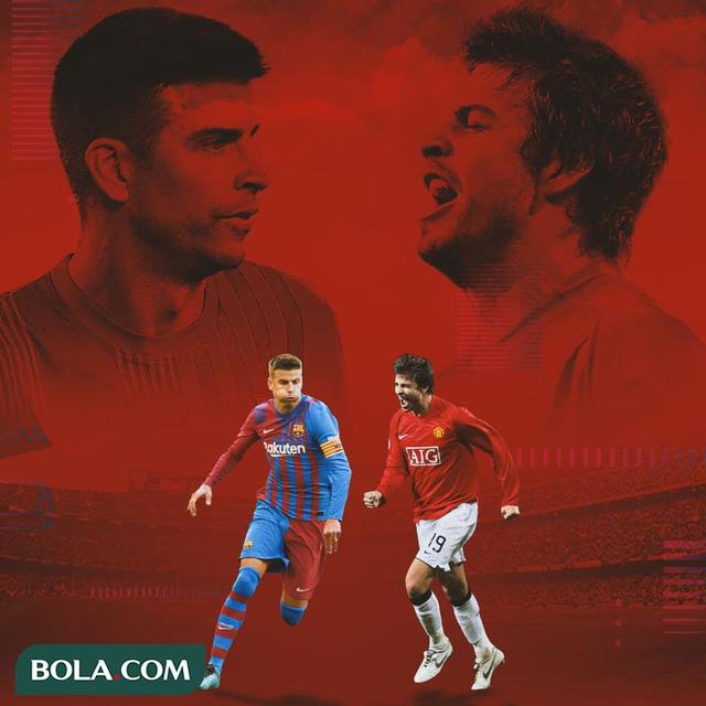Ilustrasi - Gerard Pique Barcelona dan MU
