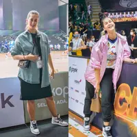 Walau sedang olahraga maupun nonton pertandingan basket, Paula Verhoeven tetap tampil chic dan stylish pakai outfit bergaya sporty. Berikut potretnya yang bisa jadi inspirasi. (Instagram/paula_verhoeven).