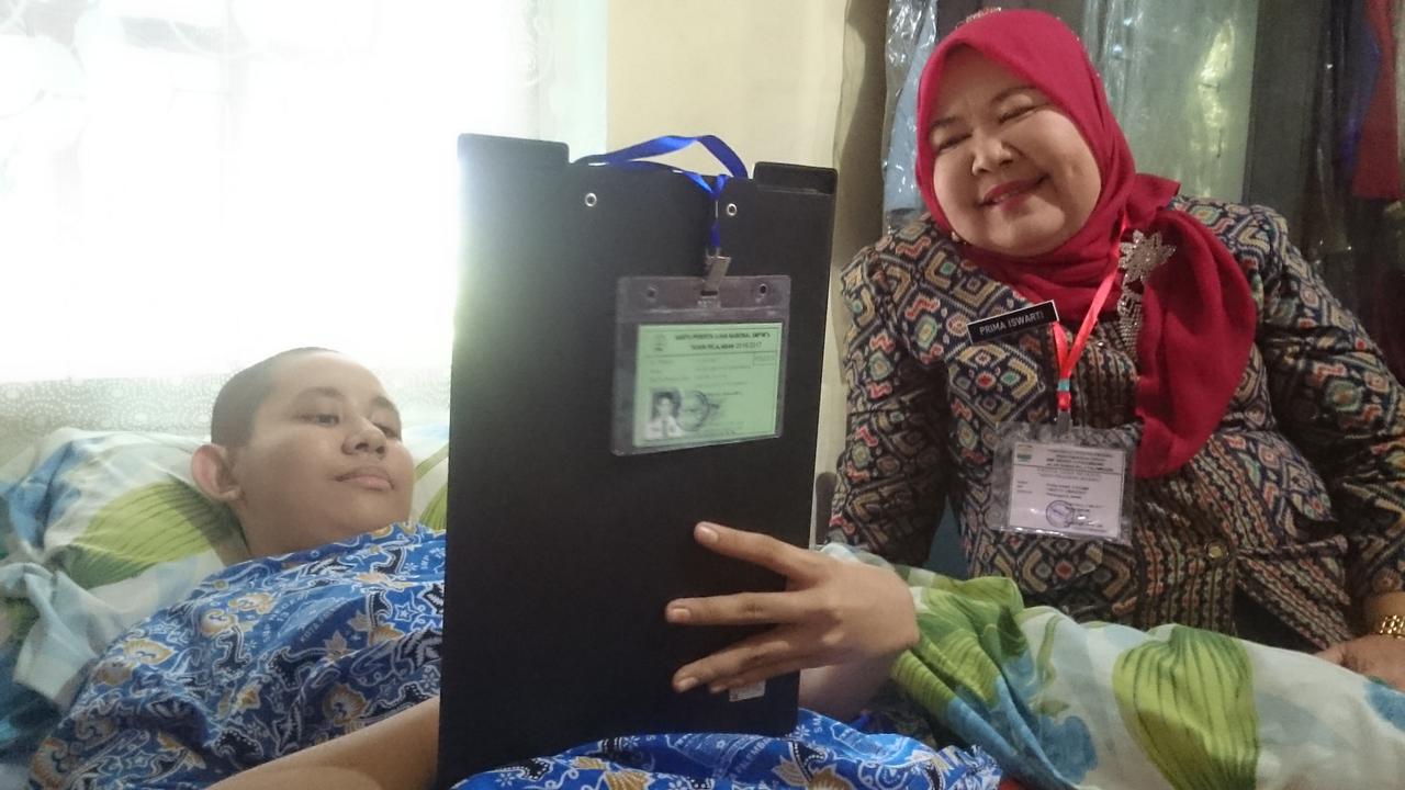 Aegis Adiphari Danyaksa saat mengikuti UN di awal Mei 2017 (Liputan6.com / Nefri Inge)