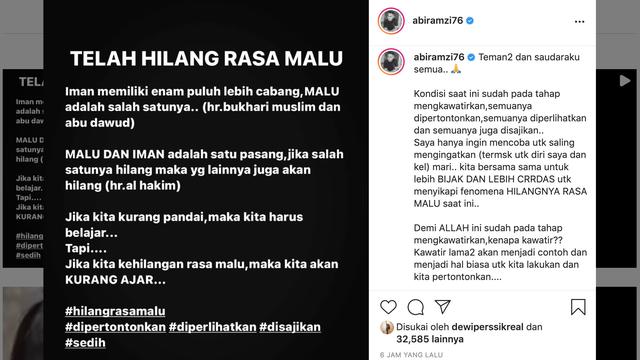 Unggahan Ramzi. (Foto: Instagram @abiramzi76)