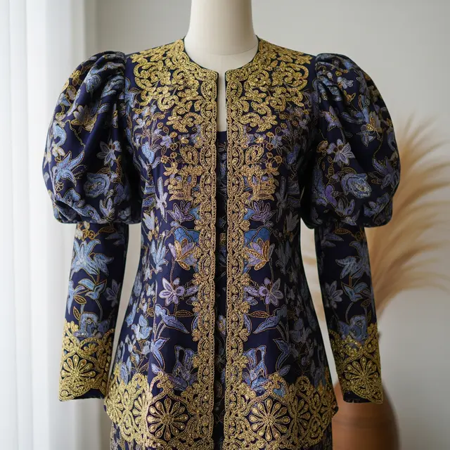 9 Baju Batik Wanita Lengan Puff Glamor, Tren Fashion Memukau