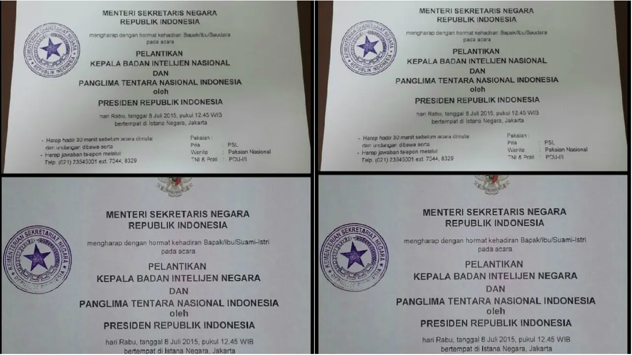 Setneg Akui Salah Tulis Undangan Pelantikan Kepala BIN