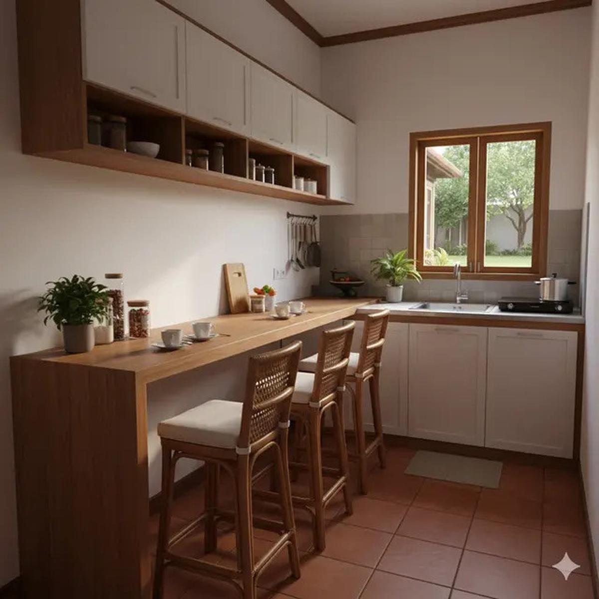 9 Model Dapur Kecil dengan Meja Bar, Solusi Hemat Ruang Tetap Estetik