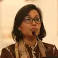 Menteri Keuangan (Menkeu) Sri Mulyani saat memberi keterangan di Istana Negara, Jakarta, Rabu (23/5). (Liputan6.com/Angga Yuniar)