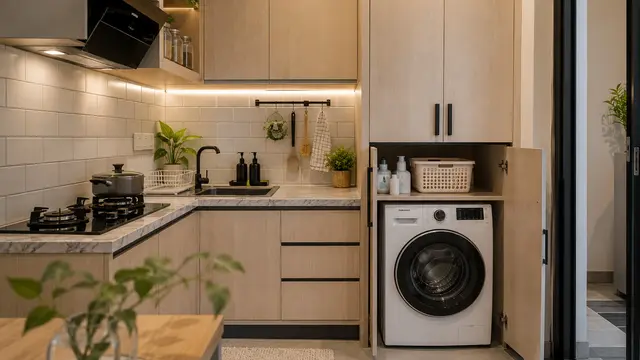 Laundry Room Model Kompak di Dapur