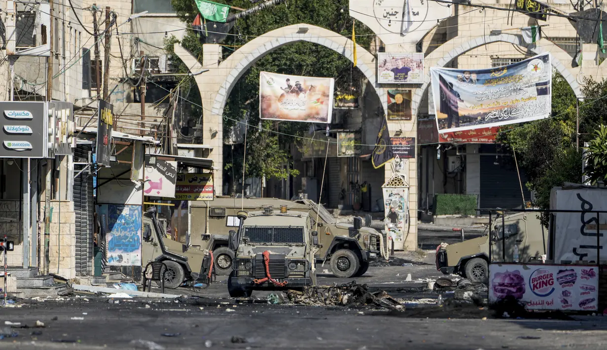Militer Israel mengatakan Israel meluncurkan operasi tersebut karena sekitar 50 serangan selama setahun terakhir berasal dari Jenin. (AP Photo/Majdi Mohammed)