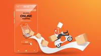 Ilustrasi belanja online/Shutterstock-John k studio.