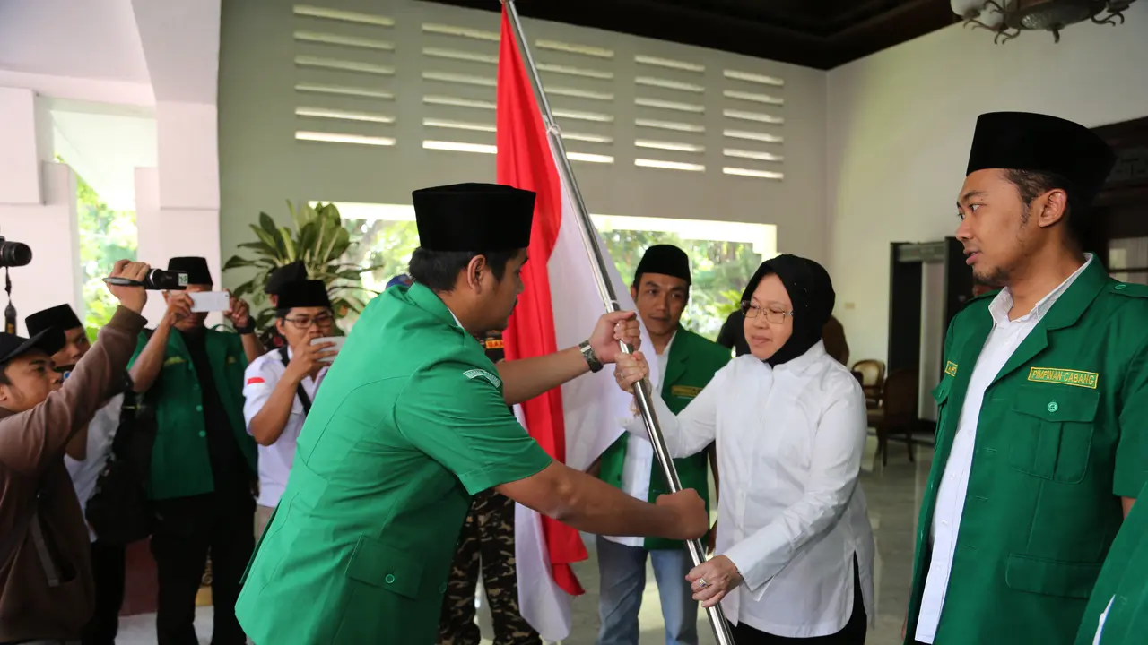 Wali Kota Risma menerima rombongan kirab