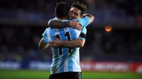 Sergio Aguero dan Lionel Messi (AFP/Vladimir Rodas)