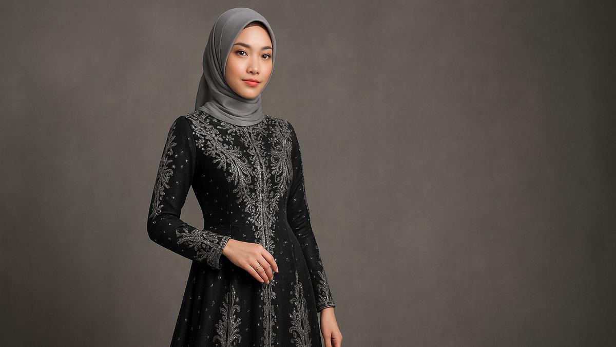 13 Model Gamis Hitam Mewah untuk Pesta, Tampilan Elegan dan Anggun di 2025