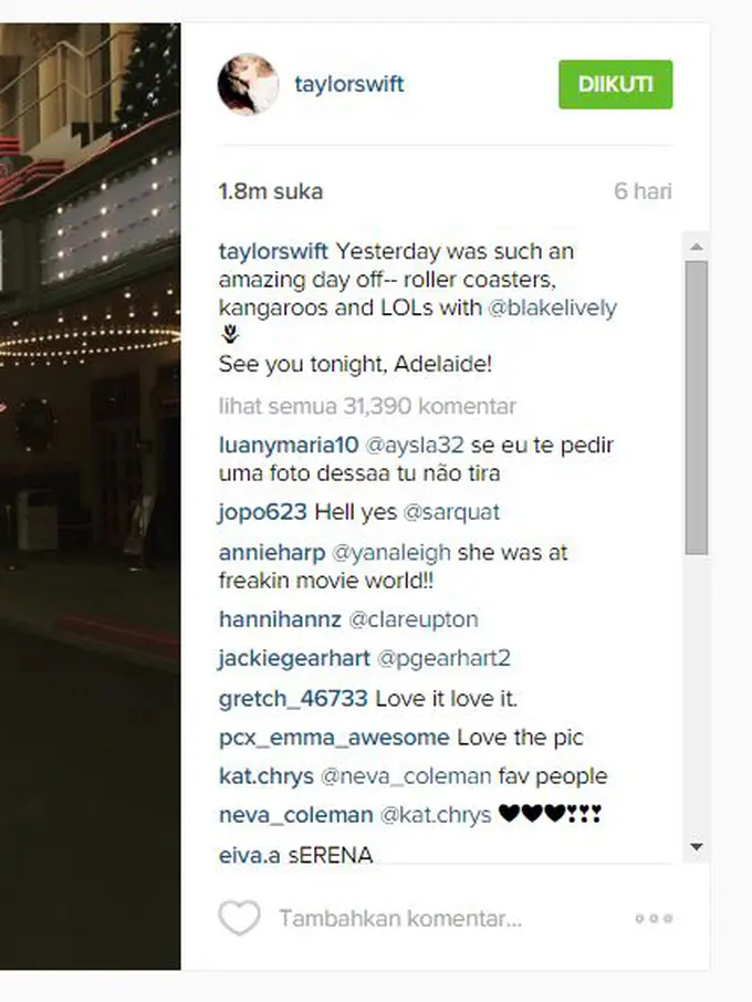 Taylor Swift dan Blake Lively