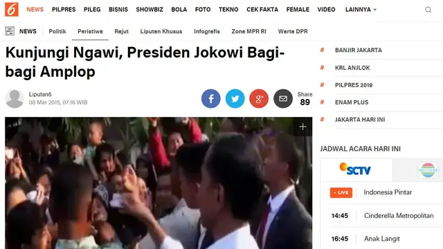 Gambar Tangkapan Layar Berita Presiden Joko Widodo